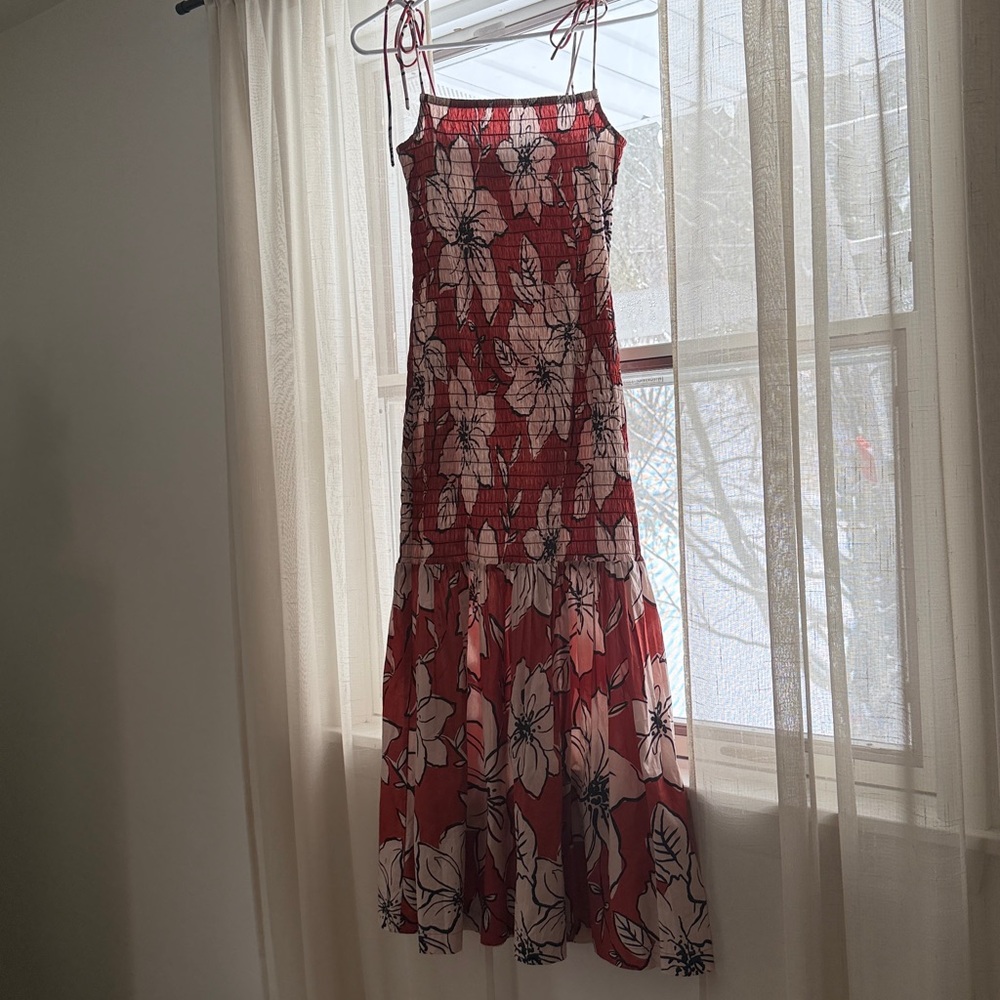 NWT Anthropologie Dhruv Kapoor Smocked Flounce-Hem Dress - Picture 8 of 12